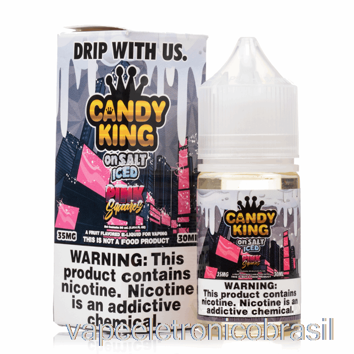 Vape Vaporesso Quadrados Rosa Gelados - Rei Dos Doces Com Sal - 30ml 35mg